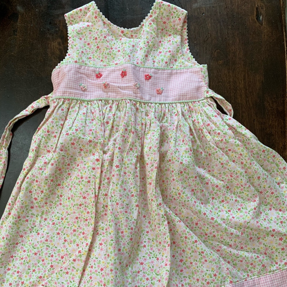 Smocked dress with Flowers.